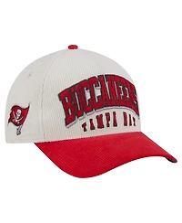 New Era Men's Cream/Red Tampa Bay Buccaneers Two-Tone Sided Corduroy 9FORTY A-Frame Adjustable Hat