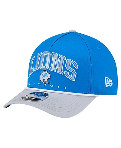 New Era Men's Blue Detroit Lions Throwback Arch 9FORTY A-Frame Adjustable Hat