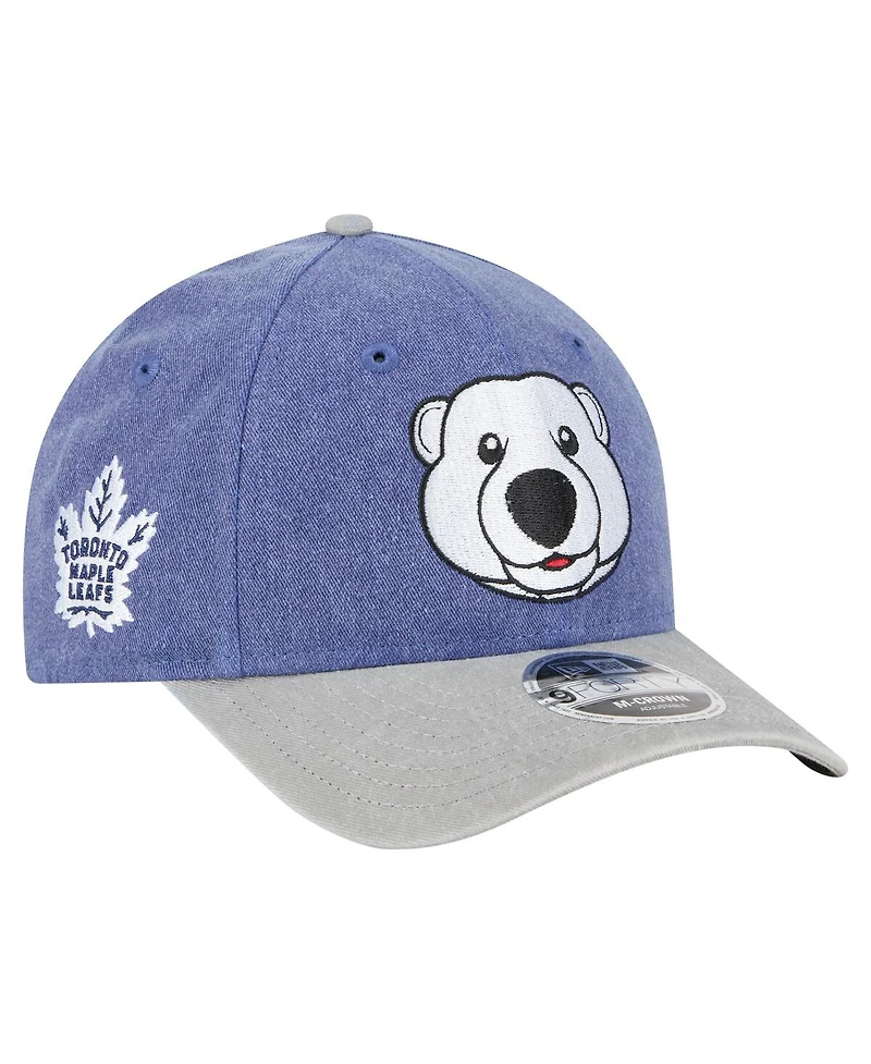 New Era Men's Blue/Gray Toronto Maple Leaf's Mascot 2-Tone 9FORTY Adjustable Hat