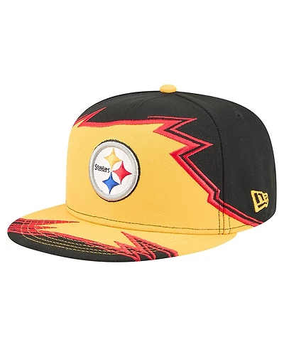 New Era Men's Black/Gold Pittsburgh Steelers Break 59FIFTY Fitted Hat