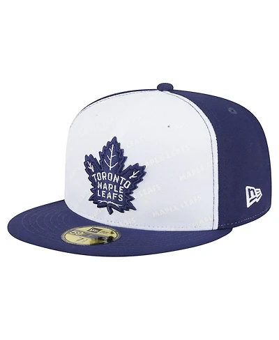 New Era Men's White/Blue Toronto Maple Leaf's Repeat Two-Tone 59FIFTY Fitted Hat