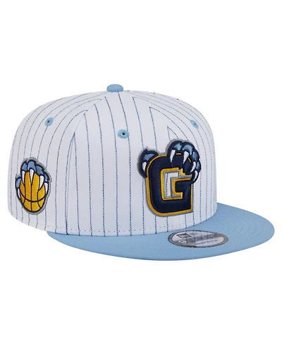 New Era Men's White/Light Blue Memphis Grizzlies Deceptor Pinstripe 9FIFTY Snapback Hat