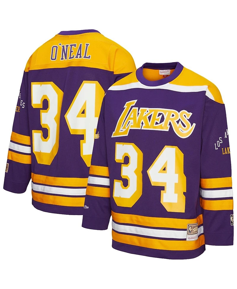 Mitchell & Ness Men's and Women's Shaquille O'Neal Purple Los Angeles Lakers Maxxed Out Fashion Hockey Jersey