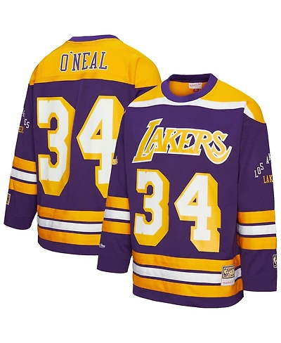 Mitchell & Ness Men's and Women's Shaquille O'Neal Purple Los Angeles Lakers Maxxed Out Fashion Hockey Jersey