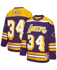 Mitchell & Ness Men's and Women's Shaquille O'Neal Purple Los Angeles Lakers Maxxed Out Fashion Hockey Jersey