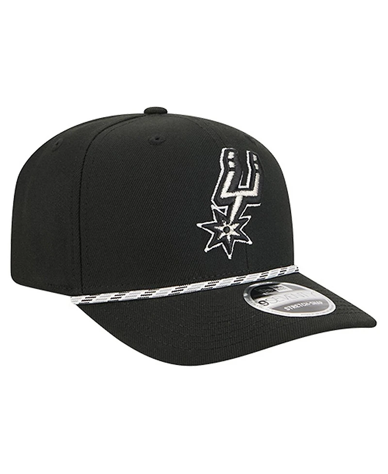 New Era Men's Black San Antonio Spurs Rope 9SEVENTY Adjustable Hat