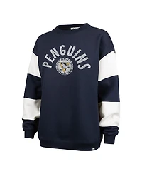 '47 Brand Women's Navy Pittsburgh Penguins Eephus Barred Pullover Sweatshirt