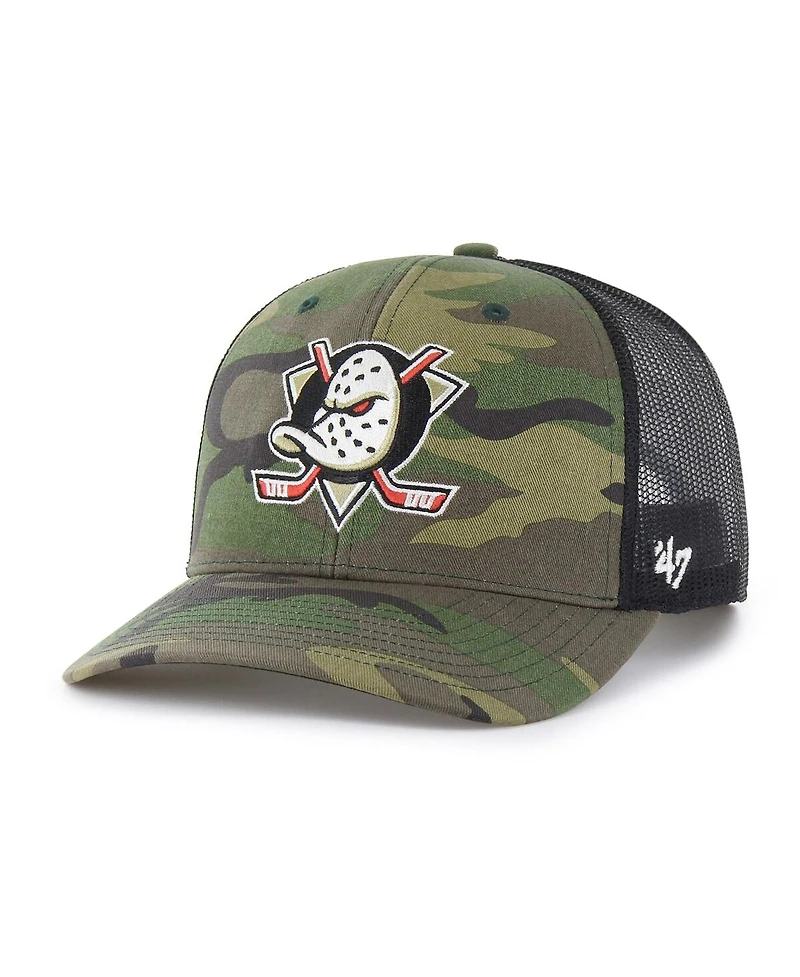 '47 Brand Men's Camo/Black Anaheim Ducks Trucker Adjustable Hat