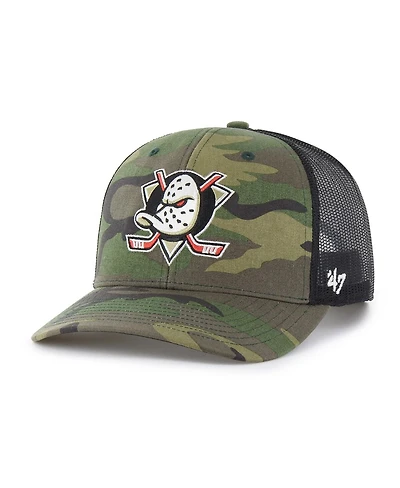 '47 Brand Men's Camo/Black Anaheim Ducks Trucker Adjustable Hat