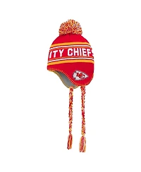 Outerstuff Big Boys and Girls Red Kansas City Chiefs Jacquard Tassel with Pom Knit Hat