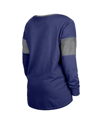 New Era Women's Royal Indianapolis Colts Lace-Up Notch-Neck Long Sleeve T-Shirt