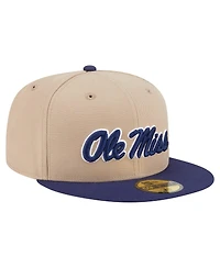New Era Men's Khaki Ole Miss Rebels Two-Tone 59FIFTY Fitted Hat