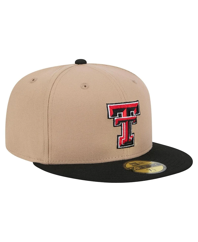New Era Men's Khaki Texas Tech Red Raiders Two-Tone 59FIFTY Fitted Hat
