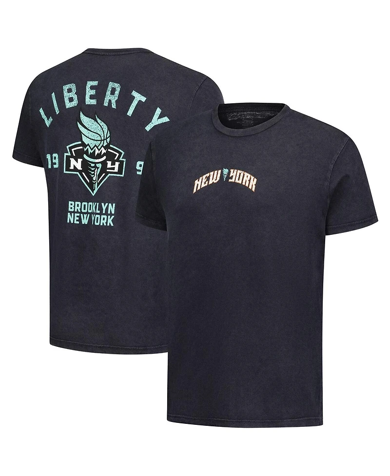 Stadium Essentials Men's and Women's Black New York Liberty Oversized Vintage Wash T-Shirt