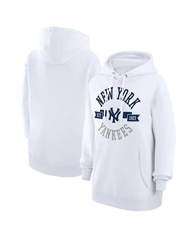 G-iii 4Her by Carl Banks Women's White New York Yankees City Graphic Pullover Hoodie