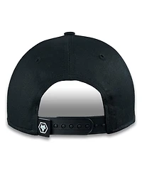 1863FC Men's Black Wolverhampton Wanderers Mono Badge Adjustable Hat