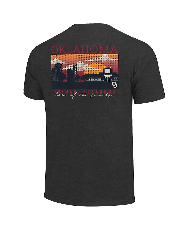 Image One Men's Heather Charcoal Oklahoma Sooners Big Tall Campus Scene Core T-Shirt