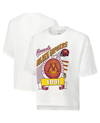 Pressbox Women's White Minnesota Golden Gophers Rock Roll Slub T-Shirt