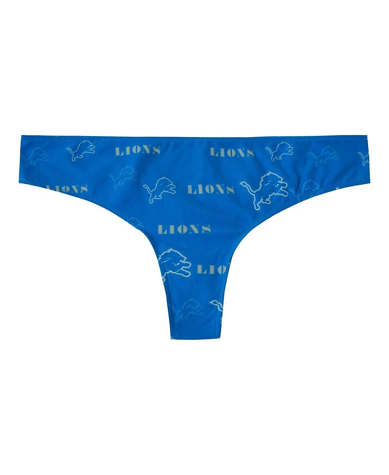 Concepts Sport Women's Blue Detroit Lions Mosaic All Over Print Thong