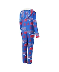 Concepts Sport Women's Royal New England Patriots Roadway Allover Print Microfleece Full-Zip Union Suit