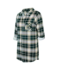 Concepts Sport Women's Green Bay Packers Ashford Plaid Knit Nightshirt