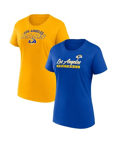 Fanatics Women's 2-Piece Royal/Gold Los Angeles Rams Risk T-Shirt Combo Pack
