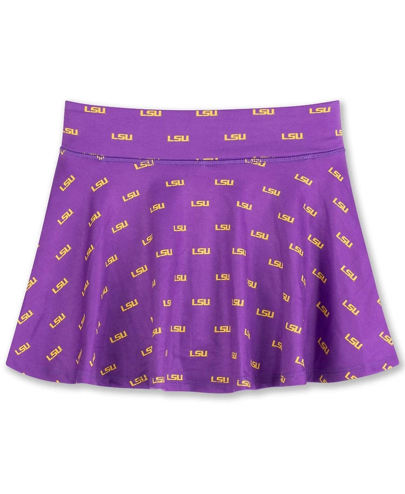 ZooZatz Big Girls Purple Lsu Tigers All-Over Print Tennis Skort