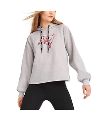 Dkny Sport Women's Heather Gray Tampa Bay Buccaneers Debbie Dolman Raglan Pullover Hoodie