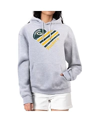 G-iii 4Her by Carl Banks Women's Heather Gray Green Bay Packers Heart Graphic Fleece Pullover Hoodie