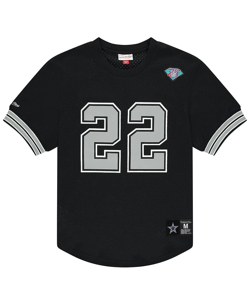 Mitchell & Ness Men's Emmitt Smith Black Dallas Cowboys Retired Player Name Number Mesh T-Shirt