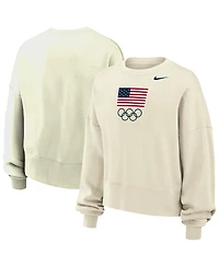 Nike Women's Cream Team Usa Oversized Phoenix Pullover Sweatshirt