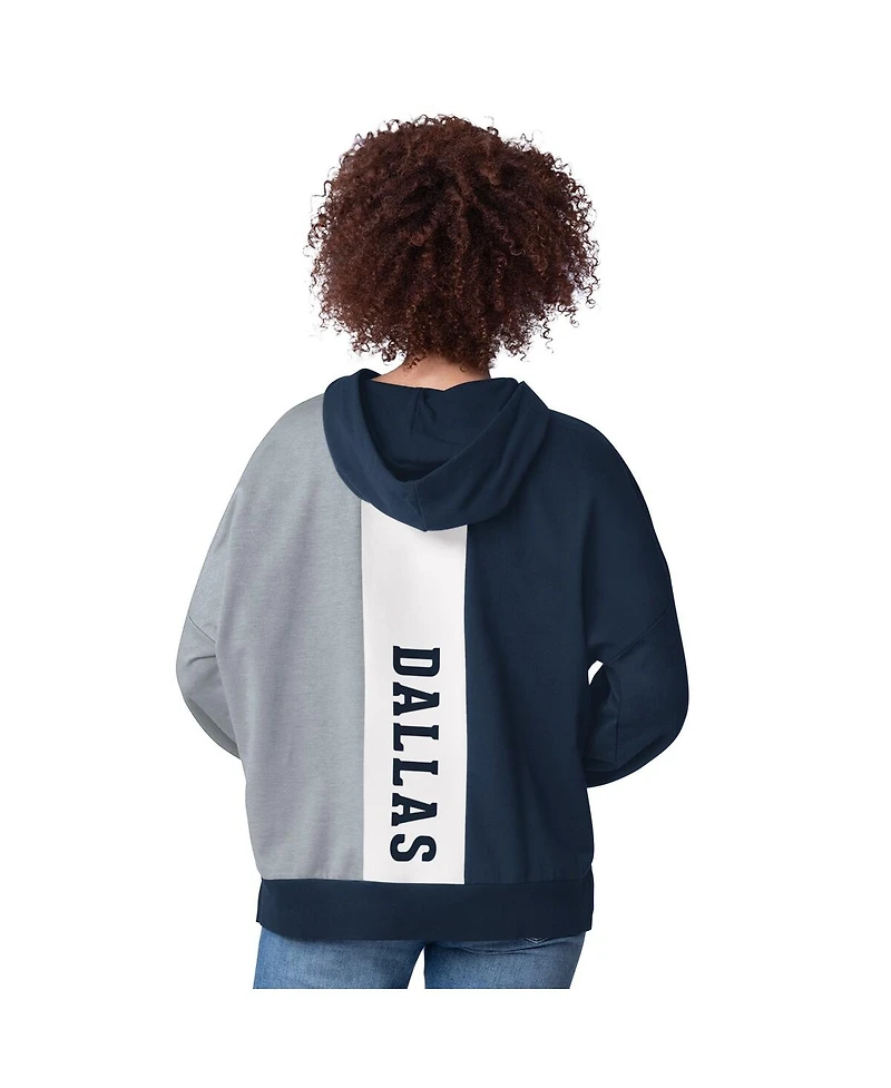 Starter Women's Navy Dallas Cowboys Power Move Long Sleeve Pullover Hoodie