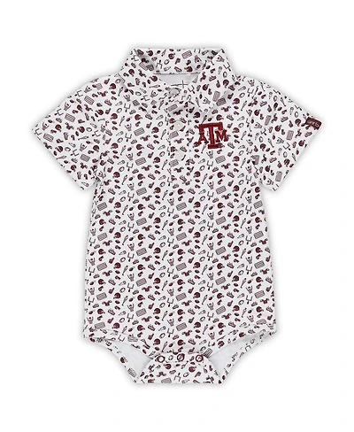 Garb Baby Boys and Girls Maroon Texas A&M Aggies Tom Allover Print Performance Polo Bodysuit