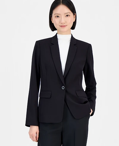 Tahari Asl Women's One-Button Blazer With Inner Elastic Retractable Sleeves