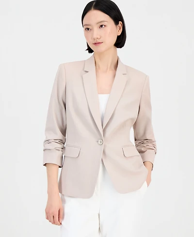 Tahari Asl Petite One-Button Notch Collar Blazer