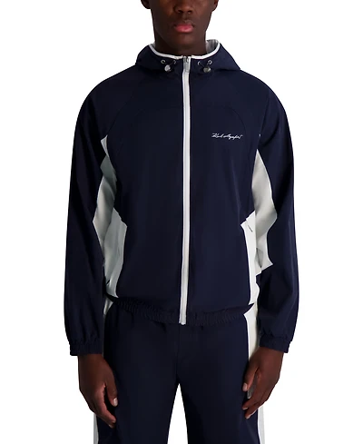 Karl Lagerfeld Paris Men's Color Block Hooded Jacket