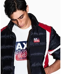 A|X Armani Exchange Men's Grid Box "A X 1991" Badge Graphic T-Shirt