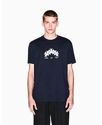 A|X Armani Exchange Men's Heavy Jersey Flocked A X Logo T-Shirt