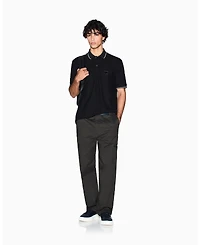 A|X Armani Exchange Men's Night Lab Short Sleeve Mercerized Cotton Pique Polo Shirt