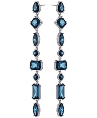 Guess Epoxy Glass Stone Silver and Gold-Tone Drop Earrings