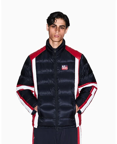 A|X Armani Exchange Men's Color Block Tape Down Jacket