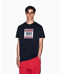A|X Armani Exchange Men's Grid Box "1991" Logo T-Shirt