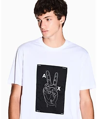 A|X Armani Exchange Men's Night Lab Peace Sign Embellished T-Shirt