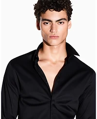 A|X Armani Exchange Men's Night Lab Satin Woven Shirt