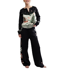 Free People Women's 2-Piece Dream Whispers Long Sleeve Top and Pants Set