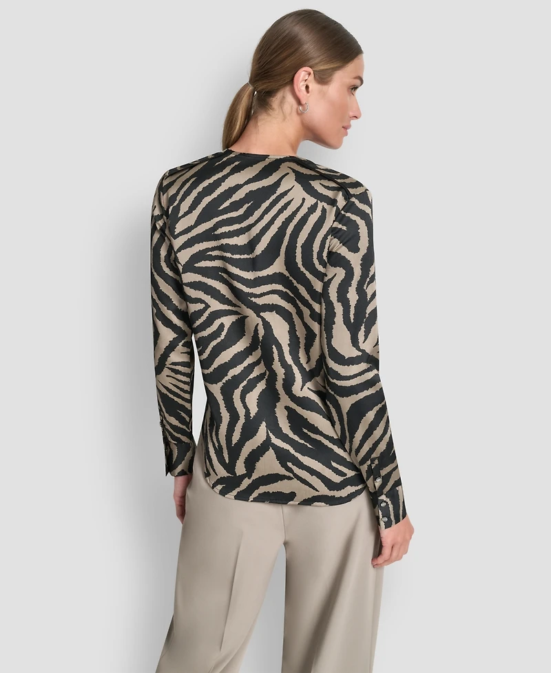 Dkny Women's V-Neck Piping Blouse