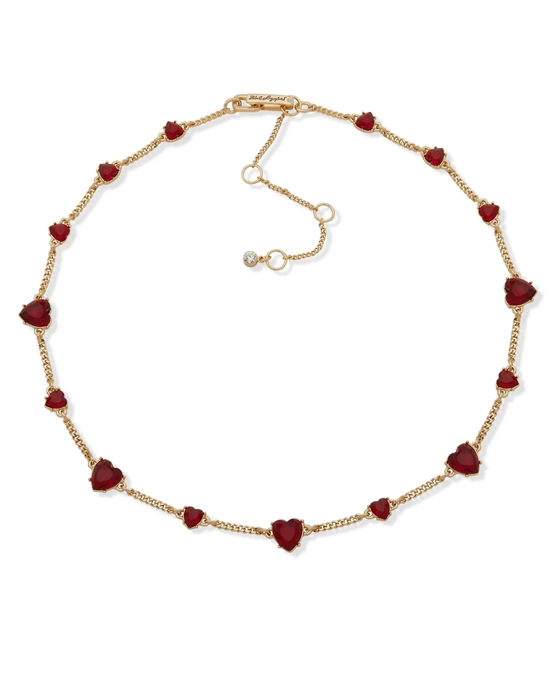 Karl Lagerfeld Paris Red Stone Heart Collar Necklace