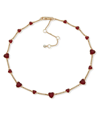 Karl Lagerfeld Paris Red Stone Heart Collar Necklace