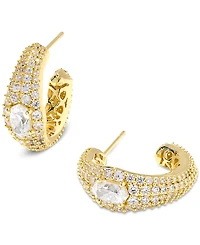 Kendra Scott Cubic Zirconia 14K Gold Plated Over Brass Bella Hoop Earrings