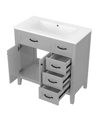 Casainc 36" Bathroom Vanity with Sink Combo, Cabinet Drawers, Solid Frame and Mdf Board